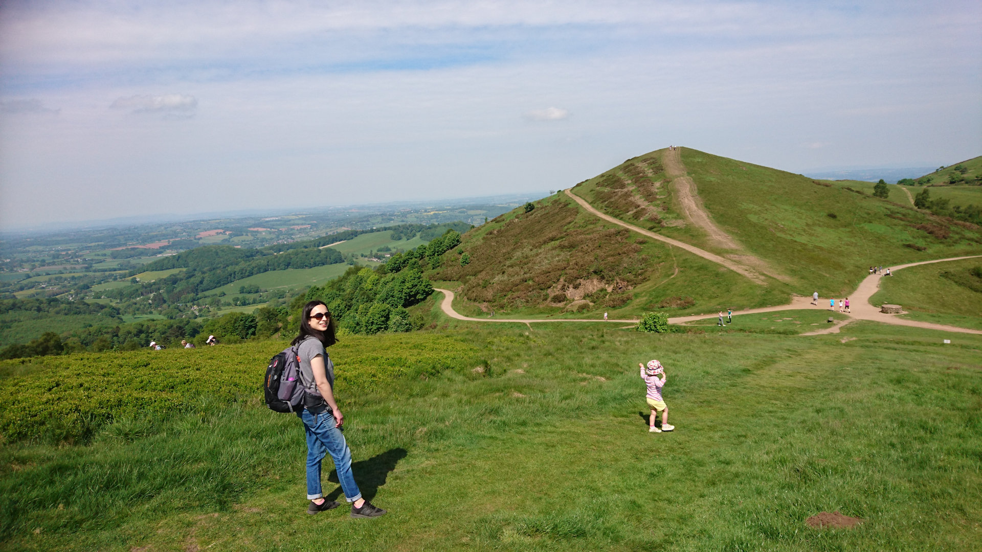 Looking back from Worcestershire Beacon to Sugar Loaf in the Malverns